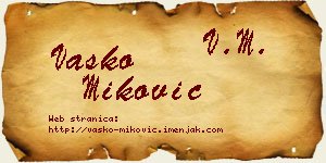 Vasko Miković vizit kartica